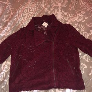 Lace Moto-Style Jacket